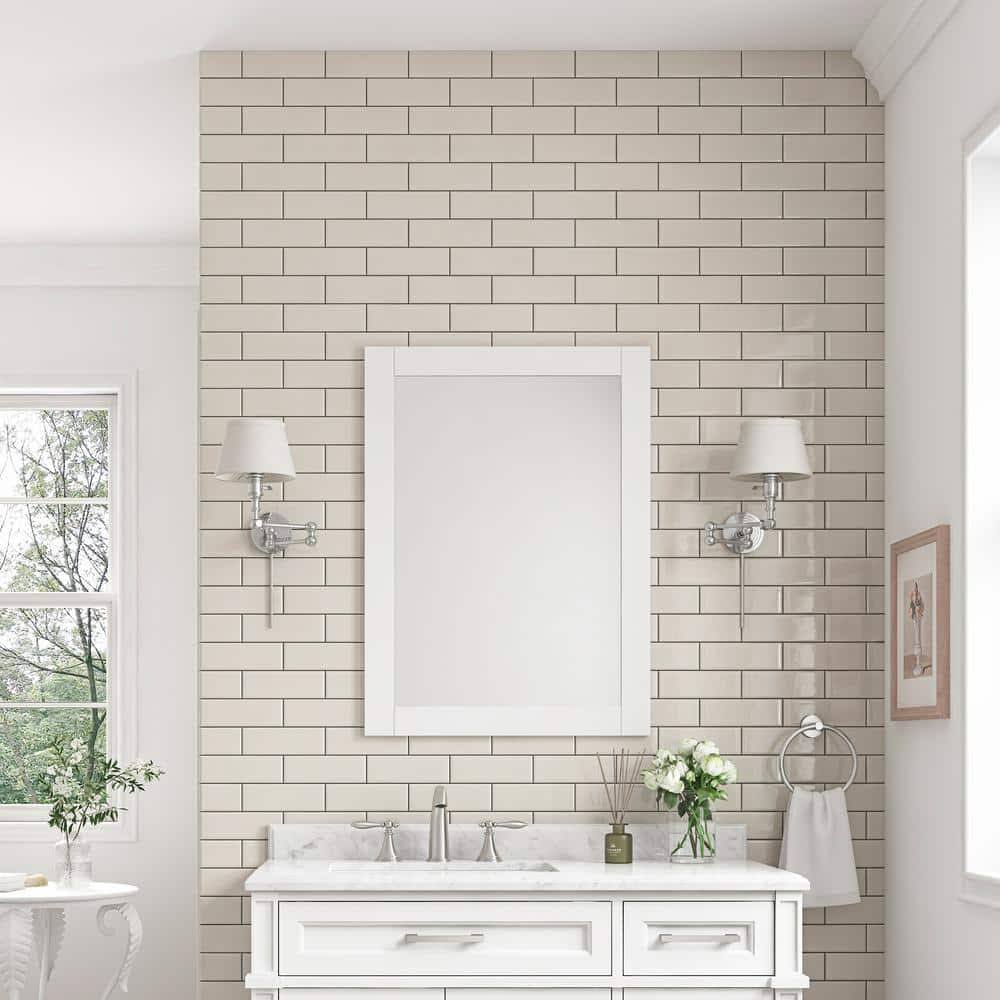 Home Decorators Collection Caville 24 in. W x 32 in. H Rectangular Framed Wall Mount Bathroom Vanity Mirror - Product image 1