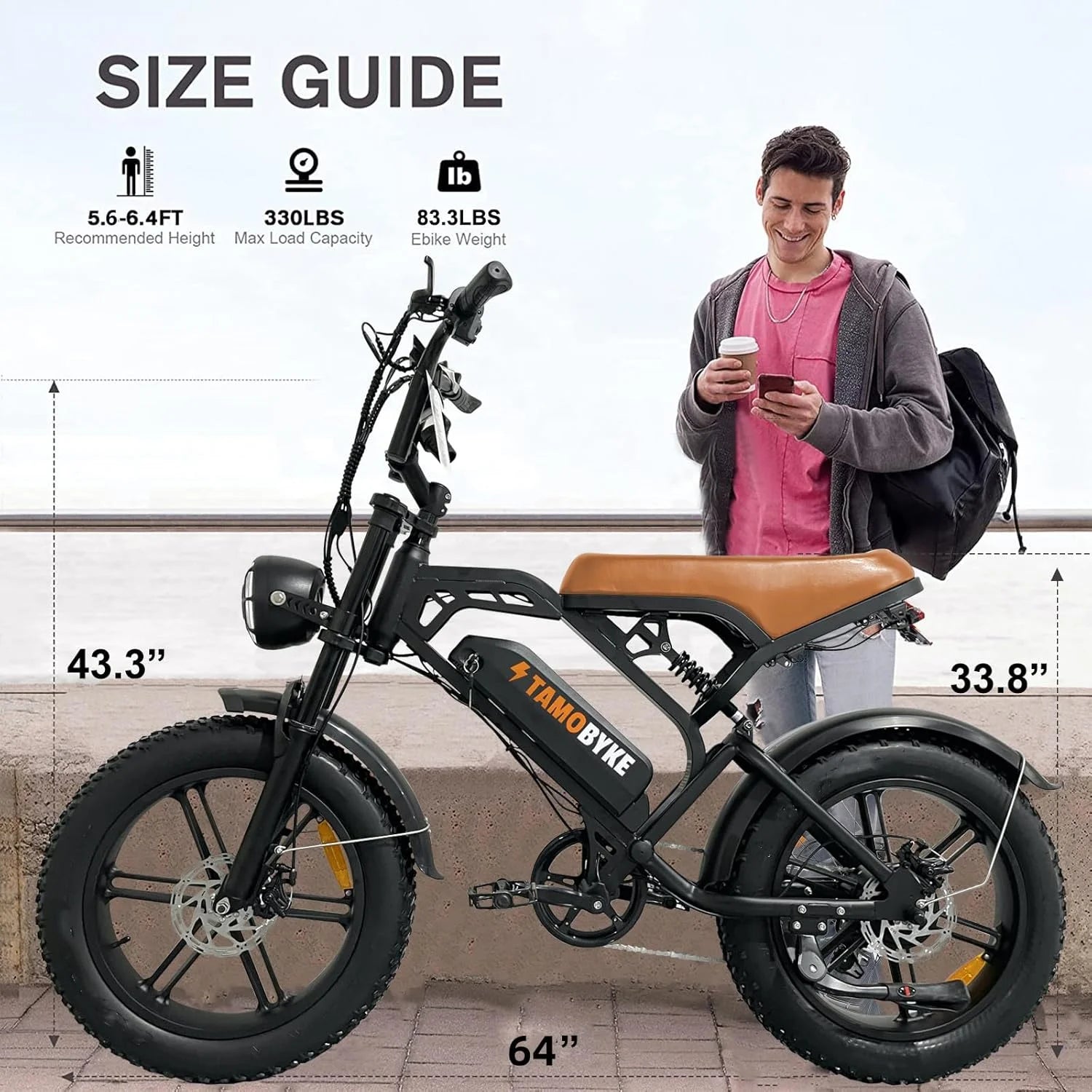 Tamobyke Electric Bike for Adults, Peak 1500W 28mph Mountain Ebike - Product image 13