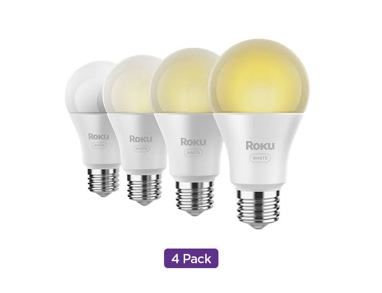 Roku Smart Home Smart Bulb SE (White) 4-Pack with Adjustable Brightness and Temperature - 9.5 Watts - Product image 1