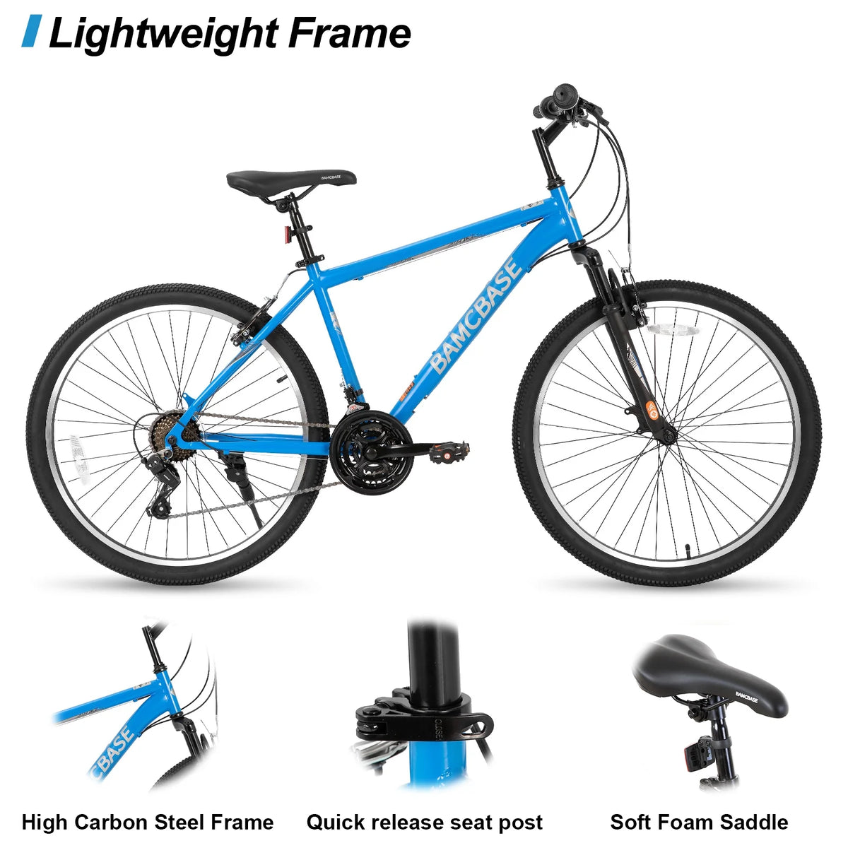 Hiland 26 27.5 29 in Mountain Bike, Mens Womens MTB with 21 Speeds, High - Tensile Steel Frame, V Brake - Product image 17