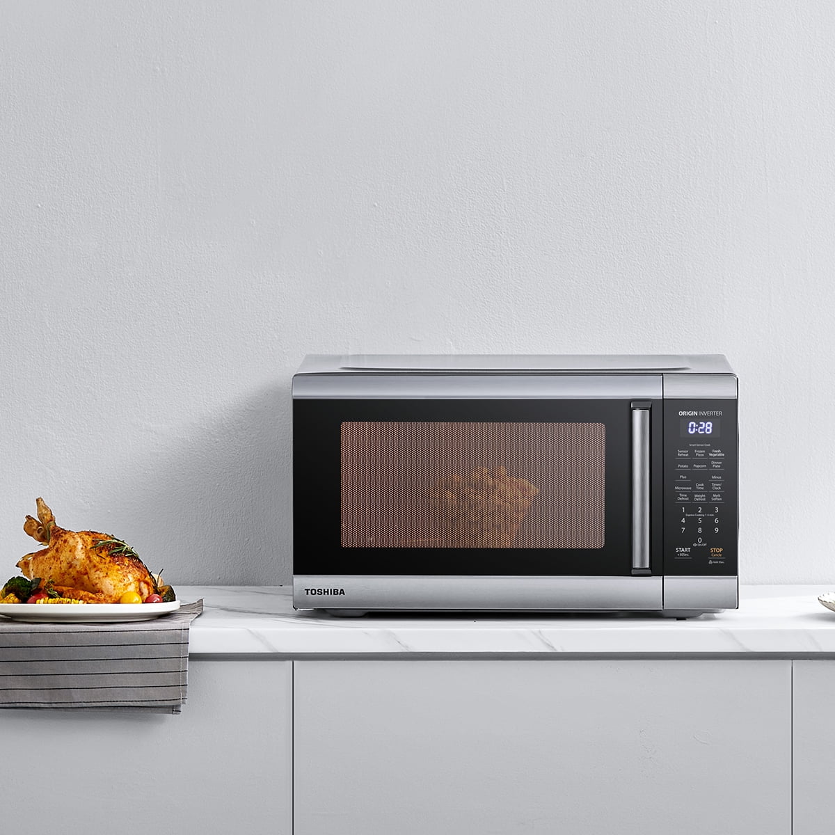 Toshiba 2.2 Cu. Ft. Countertop Microwave Oven, 1200 Watts, Stainless Steel - Product image 3