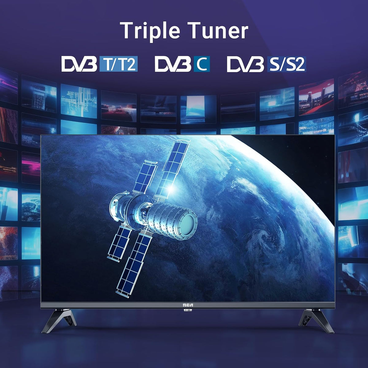 RCA VRS32HQ1 Smart TV 32 inches (80 cm) WiFi VIDAA Connected Borderless Televisions with Triple Tuner (DVB-C/S2/-T2) Molotov Netflix Prime Video + Youtube - 2024