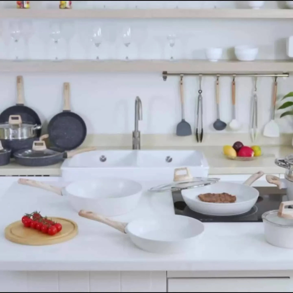 Non - Stick 12 POTS and Pans Set, Cookware Set, Including Frying Pan, Steamer - Product image 12