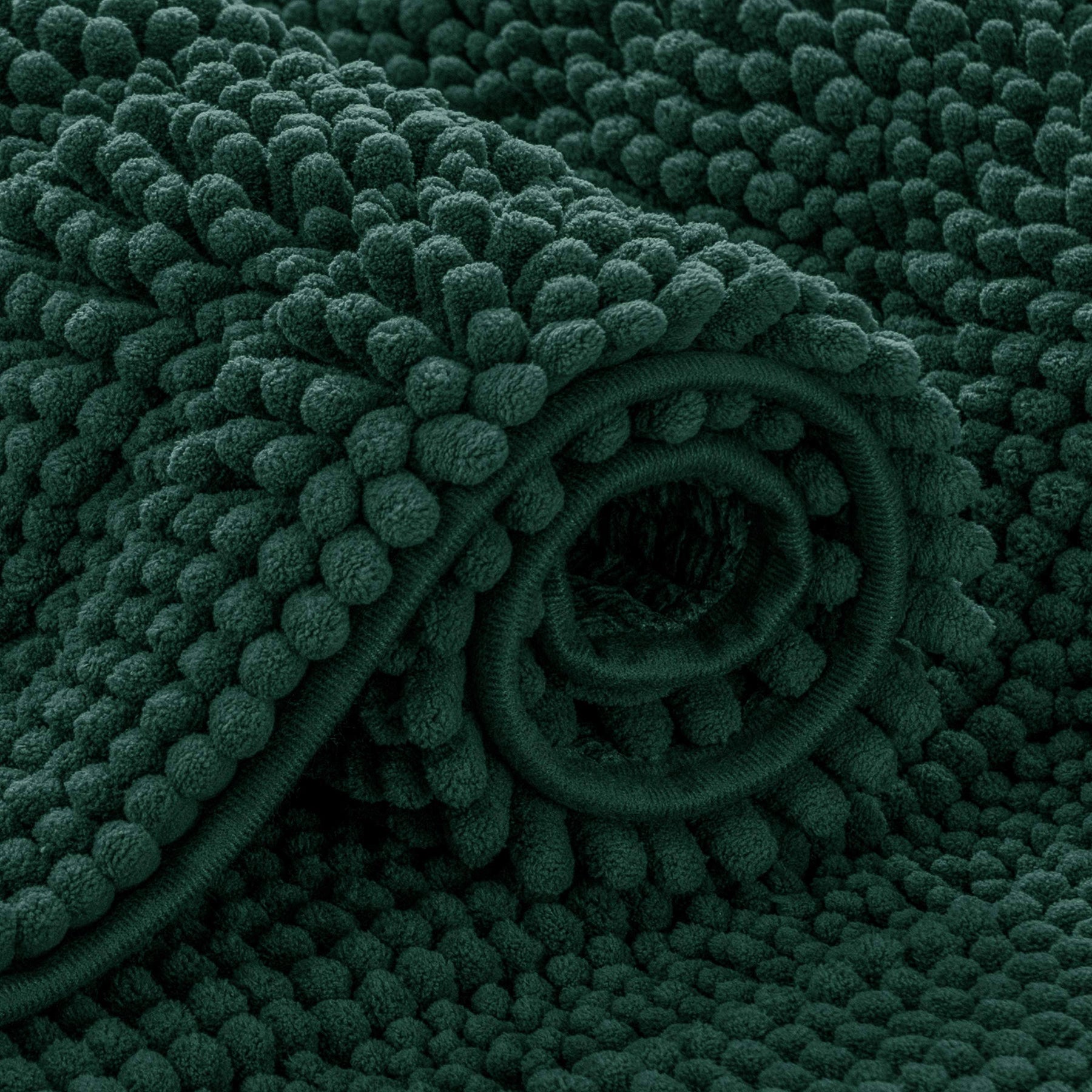Subrtex Bathroom Rugs Chenille Bath Rug Striped Plush Bath Mat Soft Rugs for Bathroom Water Absorbent Shower Mat Quick Dry Machine Washable(Green,16"