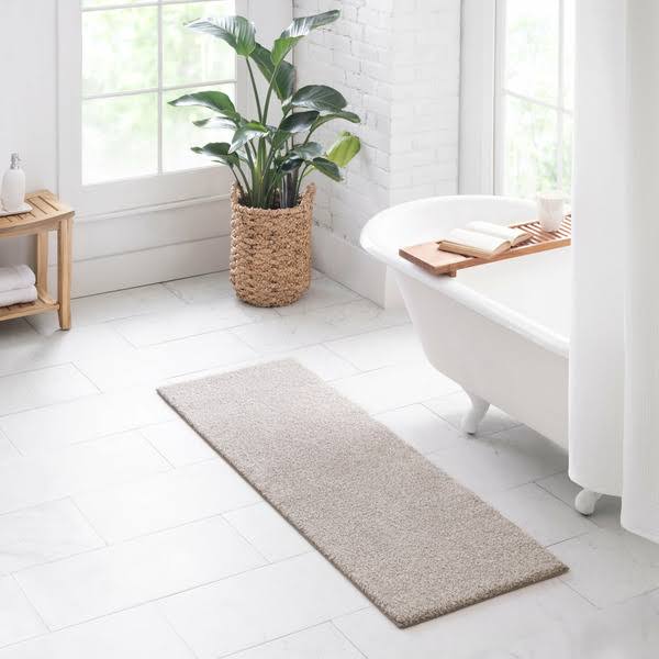 Better Homes & Gardens Ultra Soft Polyester Bath Runner Rug - Taupe Splash Heather - 20 x 60 in - Product image 1