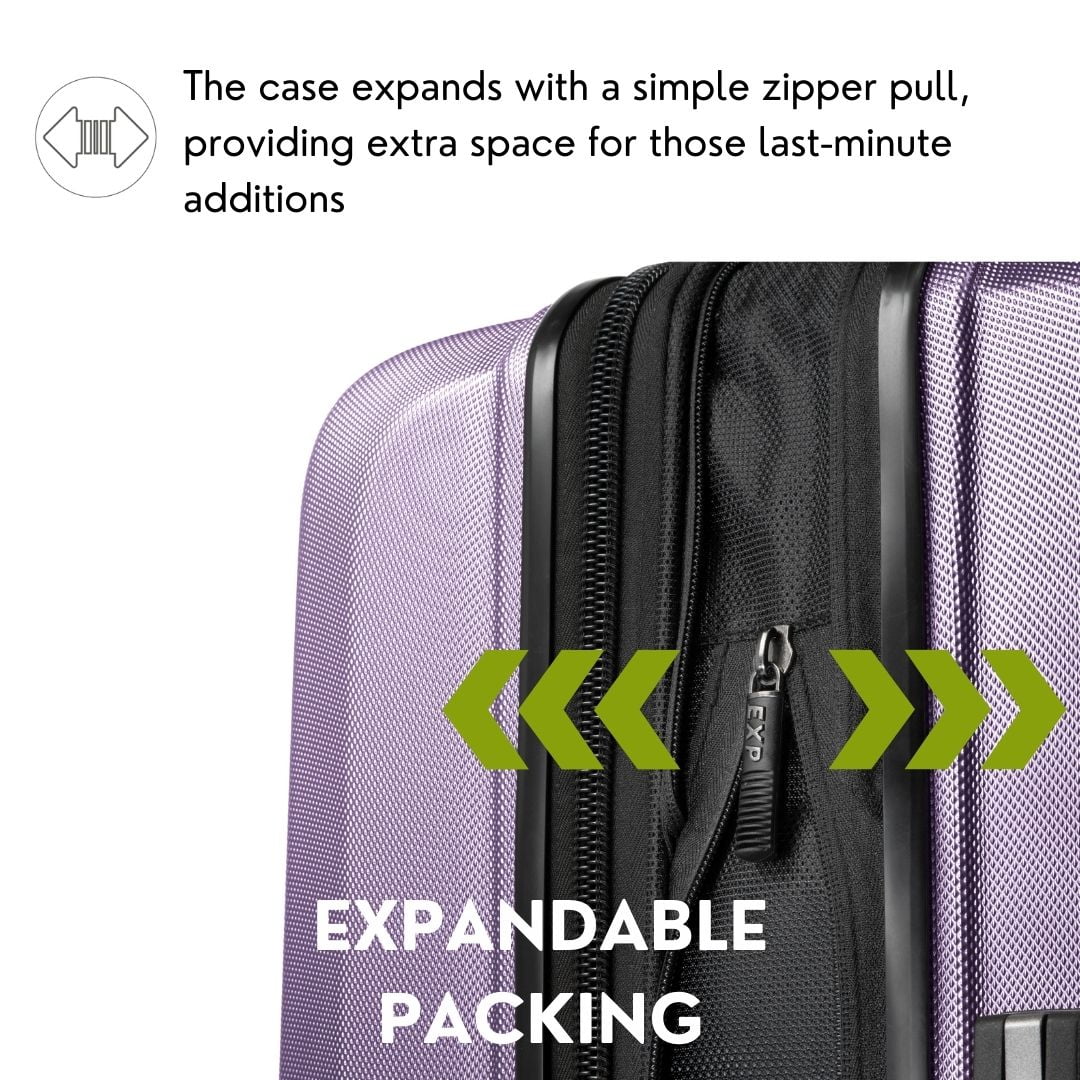 Ricardo Beverly Hills Kentfield Hardside 28" Expandable Checked Spinner Luggage, Silver Lilac - Product image 3