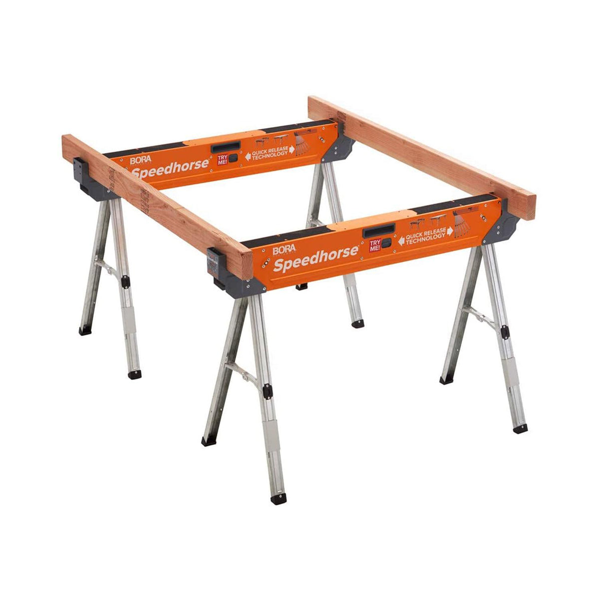 30 In. H Steel Speedhorse Sawhorse with Auto Release Legs (2 - Pack)