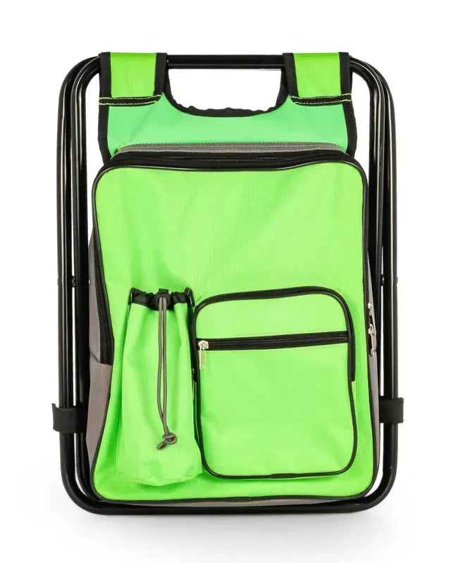 Camco 51909 Camping Stool Backpack Cooler Grn
