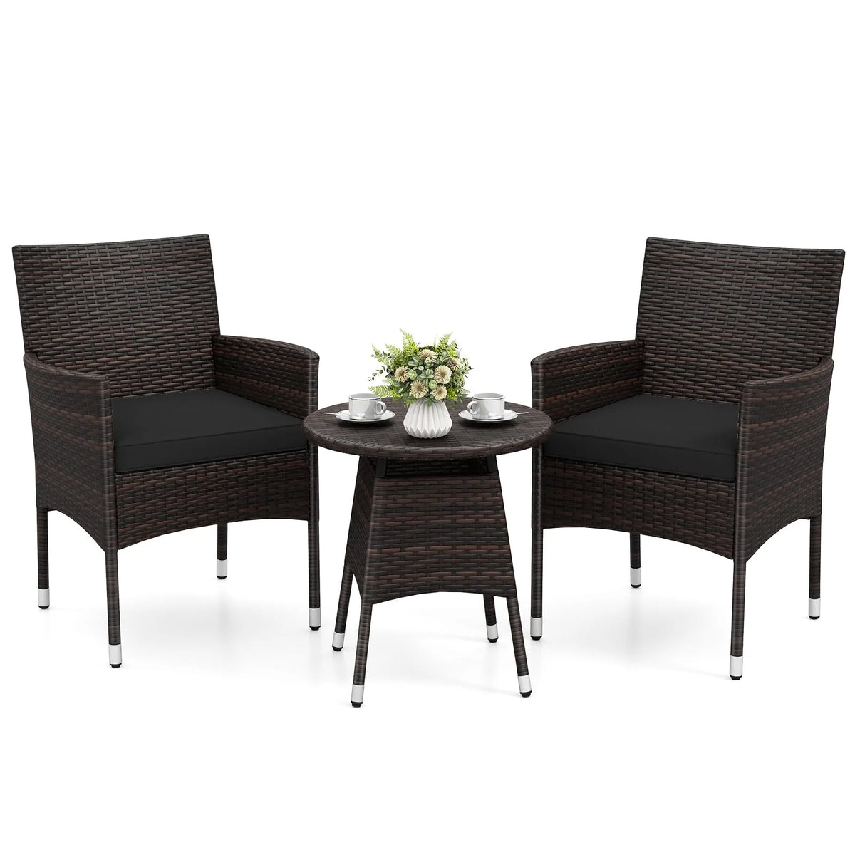Tangkula 3 Piece Patio Furniture Set - Hand-Woven PE Wicker Conversation Set - Product image 1