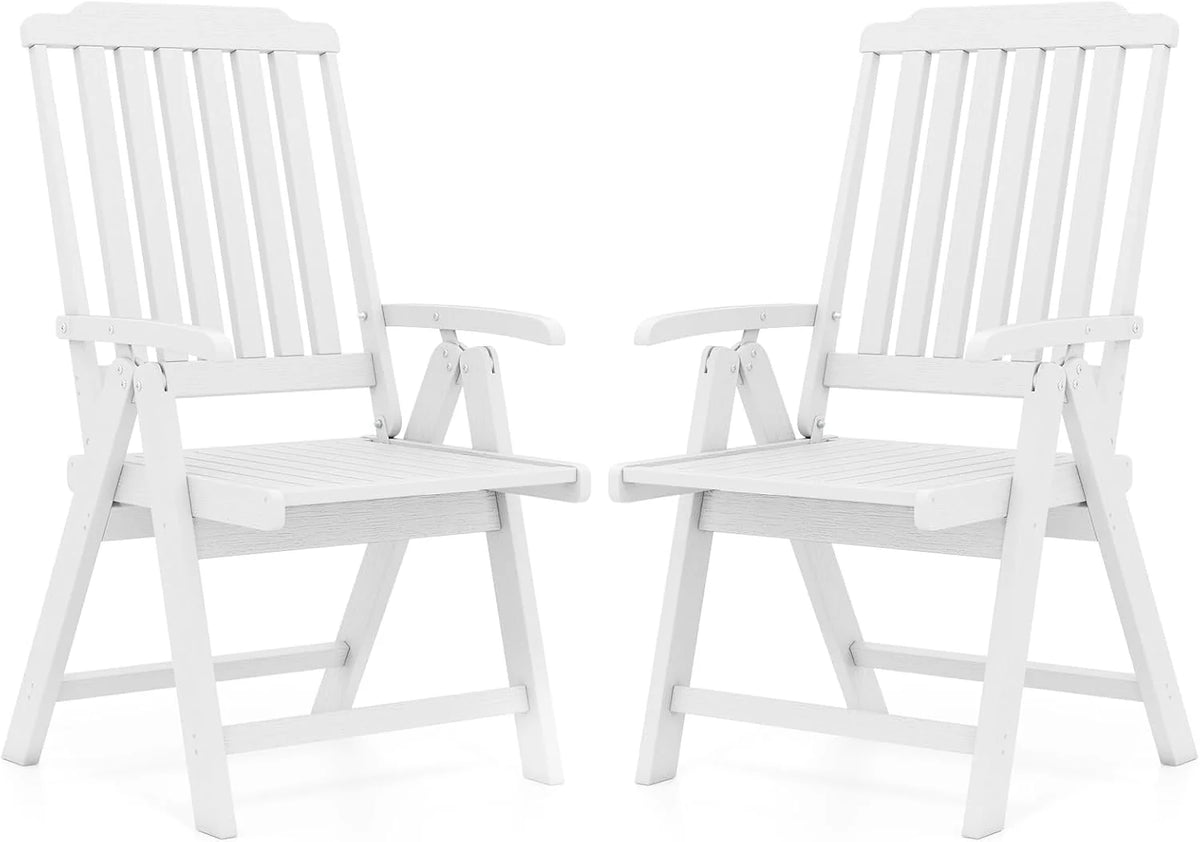 Tangkula Foldable Patio Chair All-Weather HDPE Outdoor Dining Chair with Armrest - Product image 19