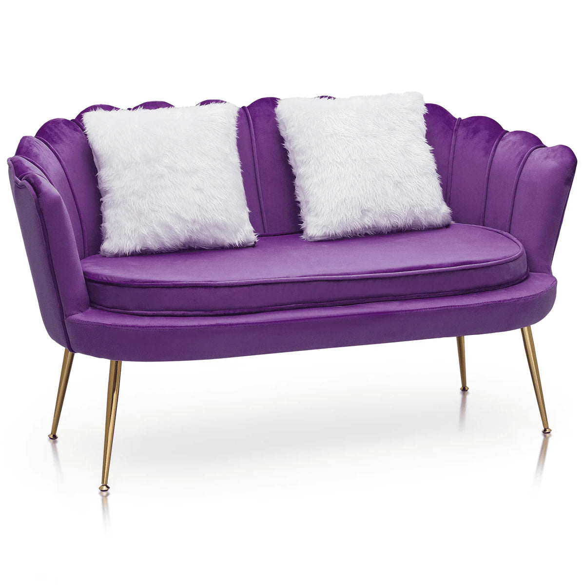 Monibloom Contemporary Velvet Loveseat Chair with Gold - Finished Metal Legs, 2 - Product image 1