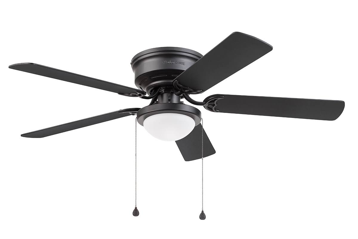 Harbor Breeze Armitage 52-in Matte Black Indoor Flush Mount Ceiling Fan with Light (5-Blade) - Product image 1