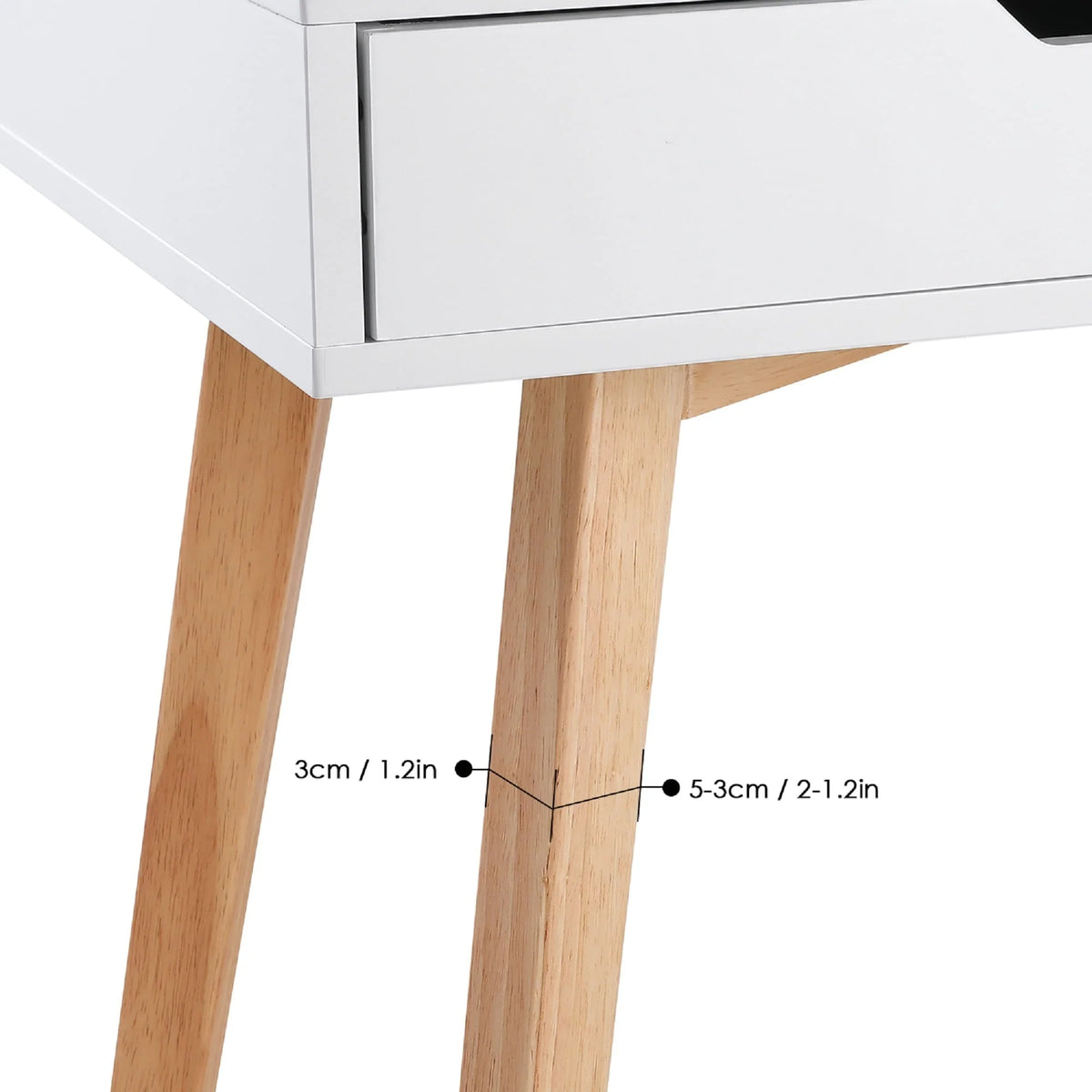 Homfa White Desk with Drawers, Study Work Desk Table for Home Office Writing - Product image 3