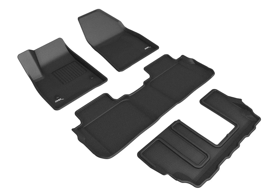 3D MAXpider L1CD02201509 - KAGU Floor Mat; Black; 4 pc.; 2 pc. Front Row; 1 pc. 2nd Row; 1 pc. 3rd Row;