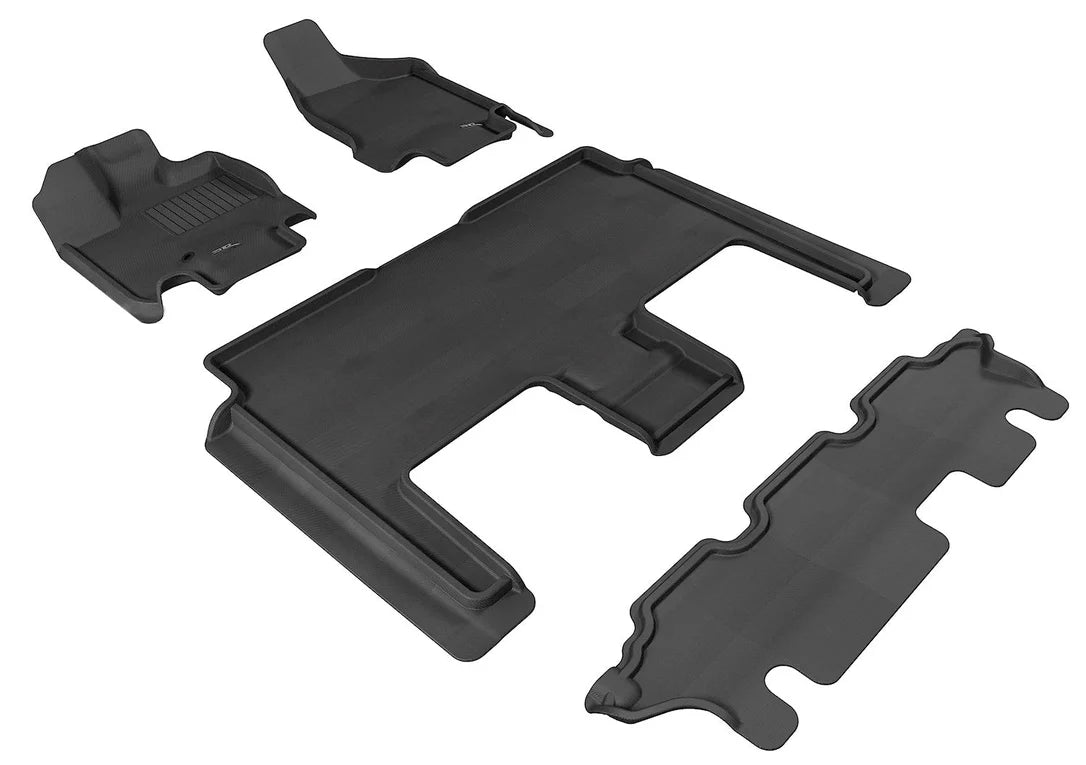 3D MAXpider L1DG01601509 - 2008-2019 Dodge Grand Caravan Kagu 1st & 2nd & 3rd Row Floormats - Black